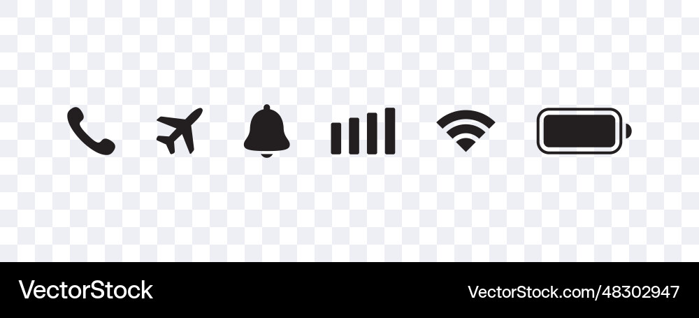 Smartphone notification icons mobile ui ux Smartphone notification icons mobile ui ux Vector Image