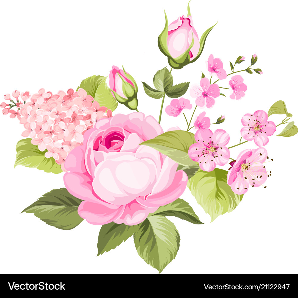 Spring Floral Garland Vector Image