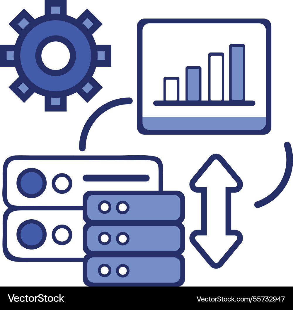 Technology data server analytics automation icon vector image