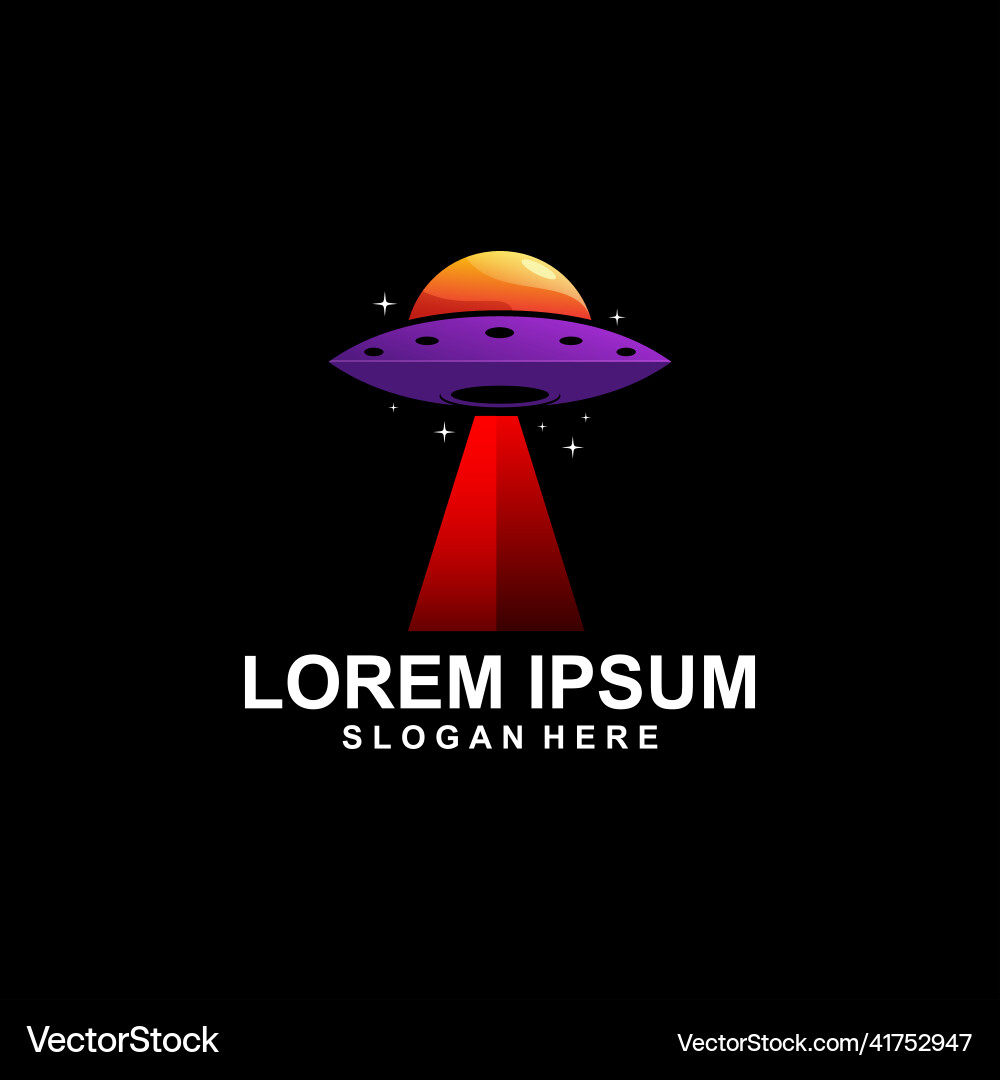 Ufo galaxy logo design abstract modern Ufo galaxy logo design abstract modern vector image