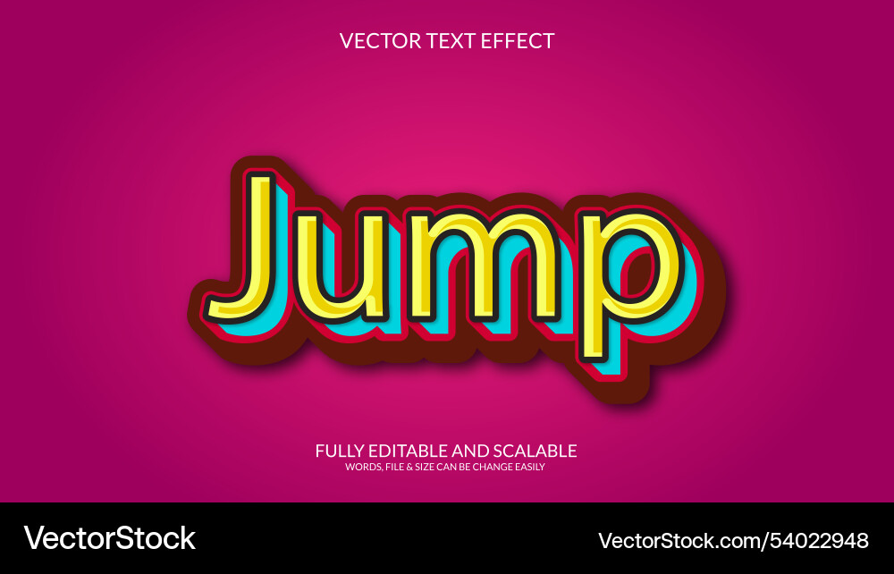 3D Jump Text Effect vector image