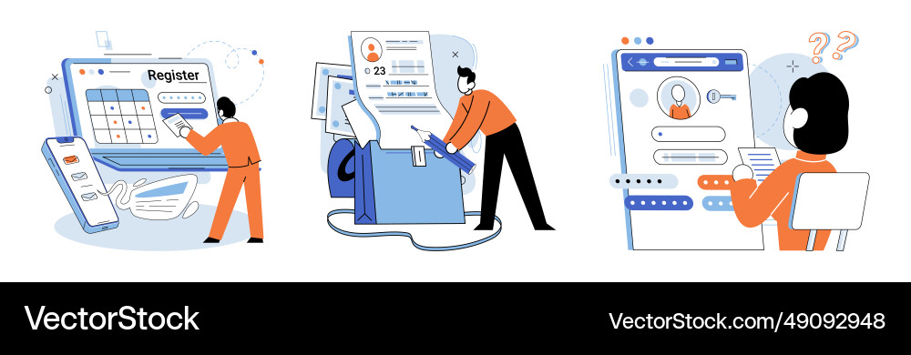 Account login developing secure system Account login developing secure system vector image