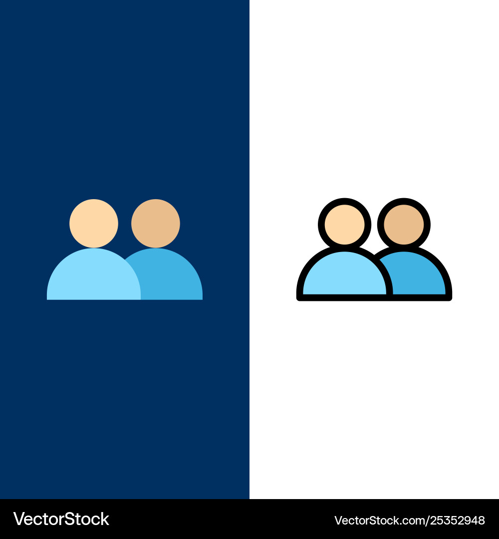 Add contact user twitter icons flat and line Add contact user twitter icons flat and line Vector Image