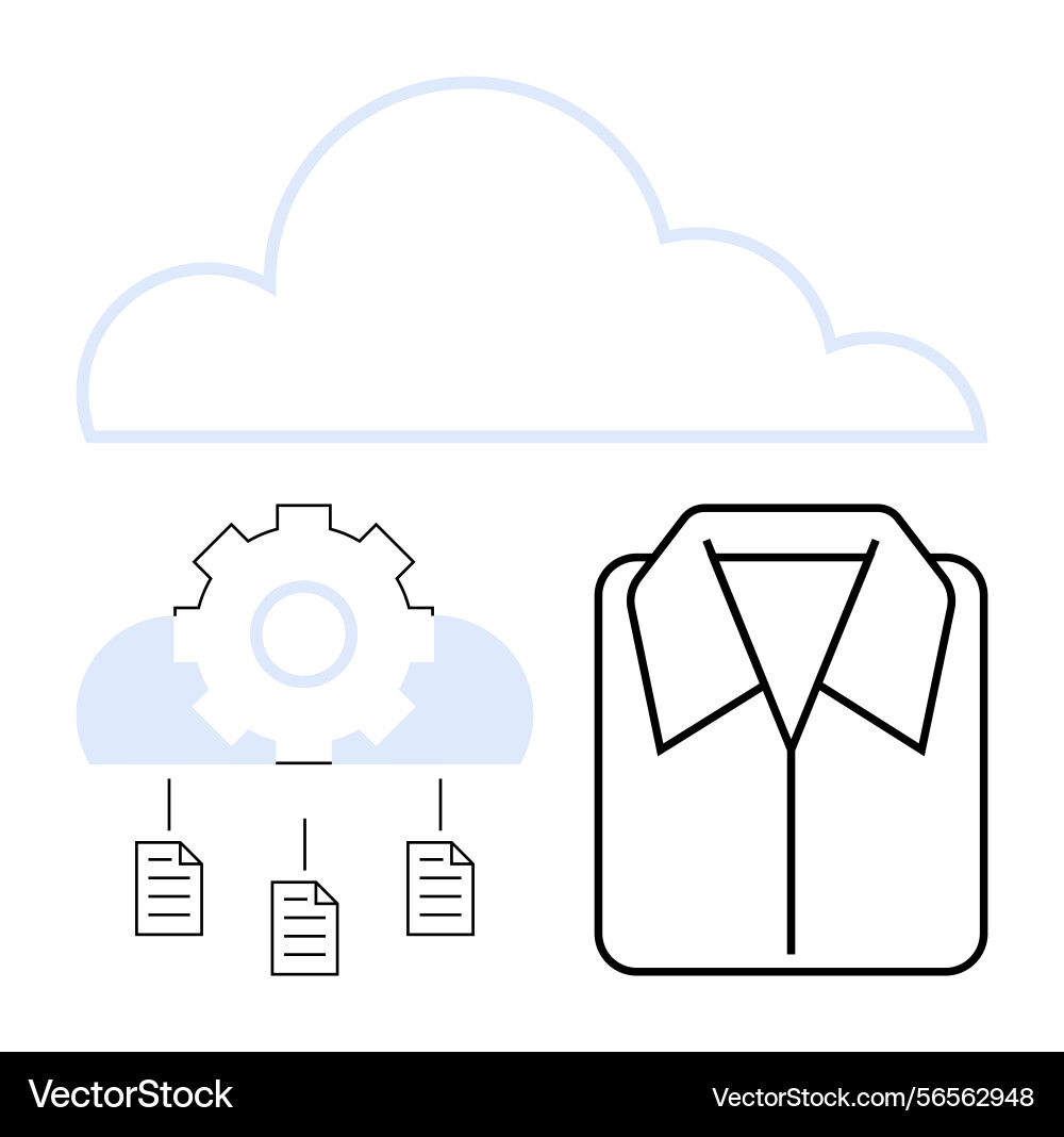 Cloud computing for apparel connection Vector Image
