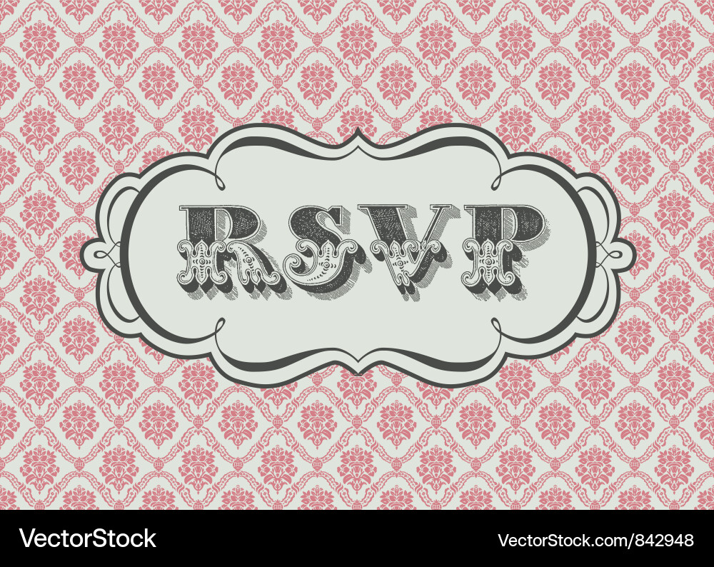 Damask Floral Rsvp Invitation vector image