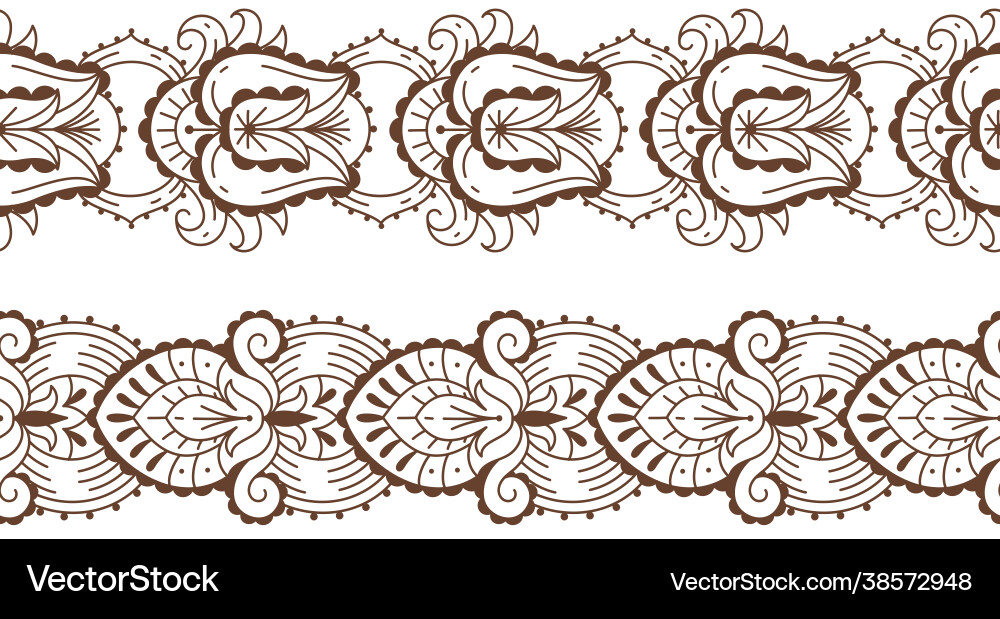 Floral laces mehndi henna tattoo oriental Floral laces mehndi henna tattoo oriental vector image