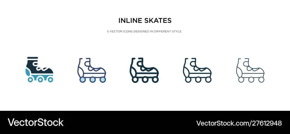 Inline skates icon in different style two Inline skates icon in different style two Vector Image