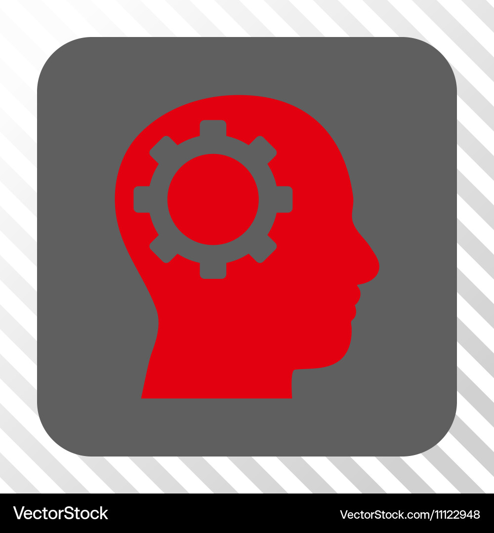 Intellect gear rounded square button Vector Image