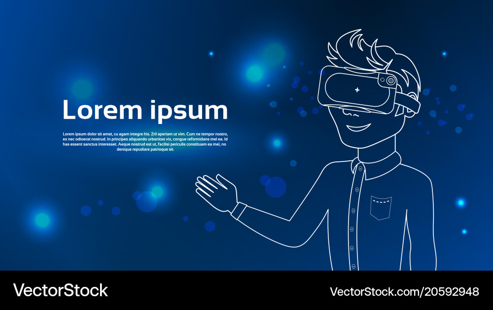 Man Using Virtual Reality Headset vector image