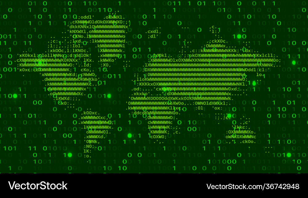 Matrix Binary Code Background - Hacking vector image