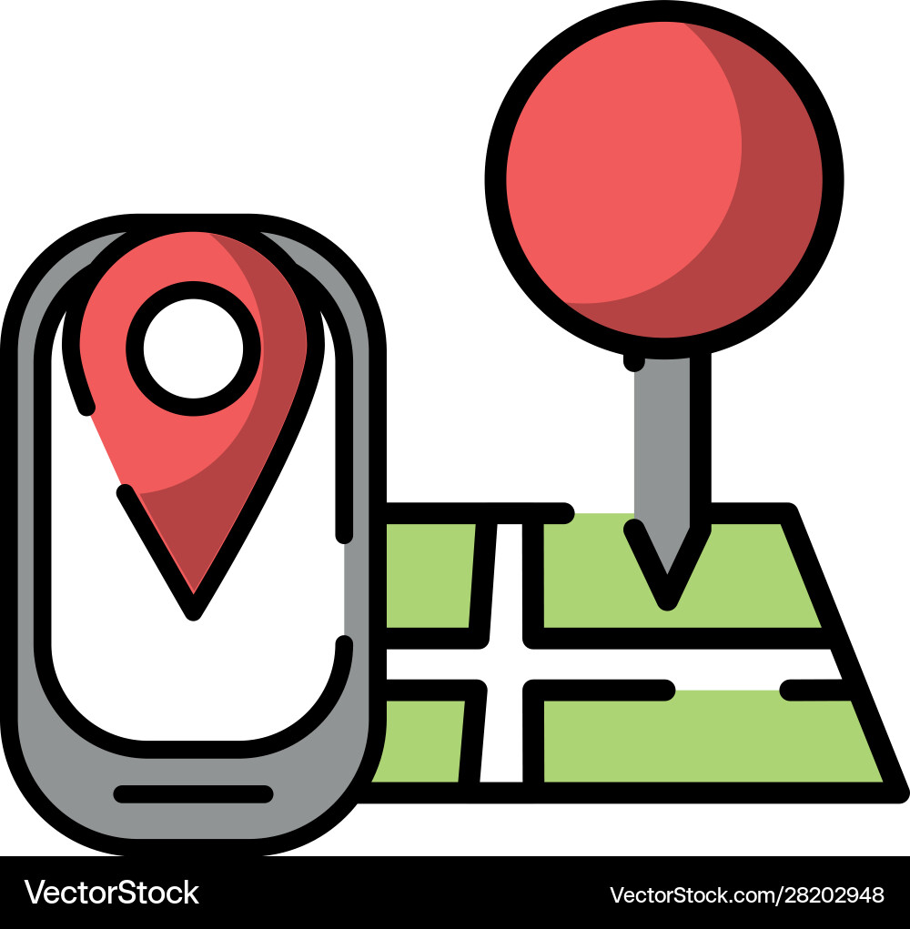 Paper map guide with pins location icon vector image