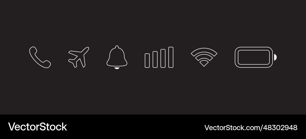 Phone icon set mobile icons ui ux design status Phone icon set mobile icons ui ux design status vector image