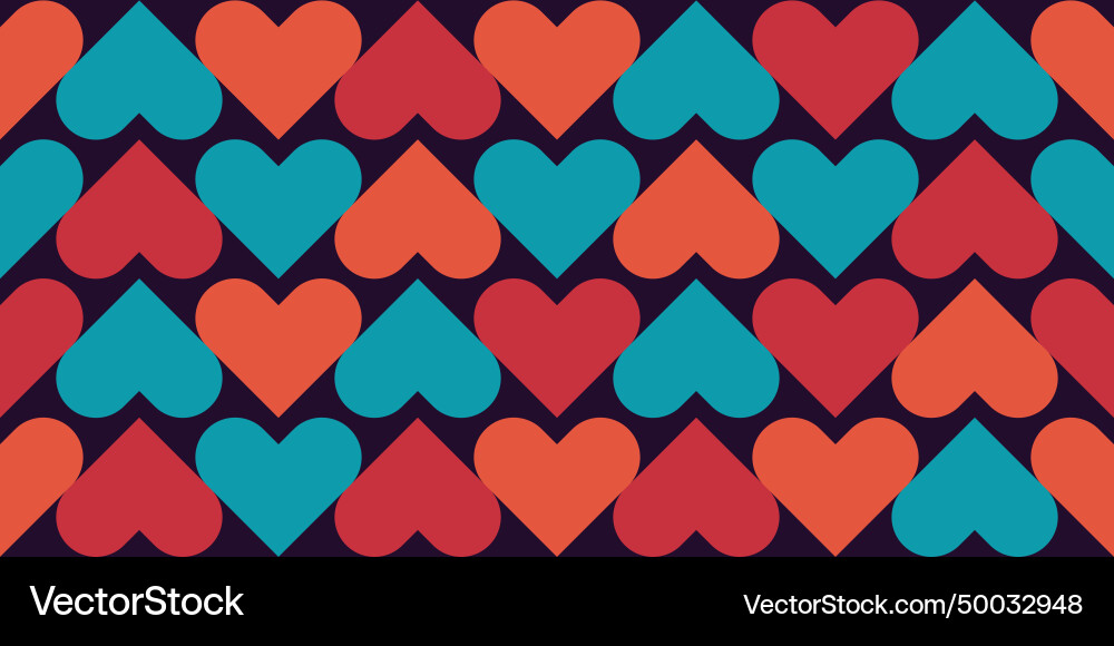 Romantic background with hearts vector image