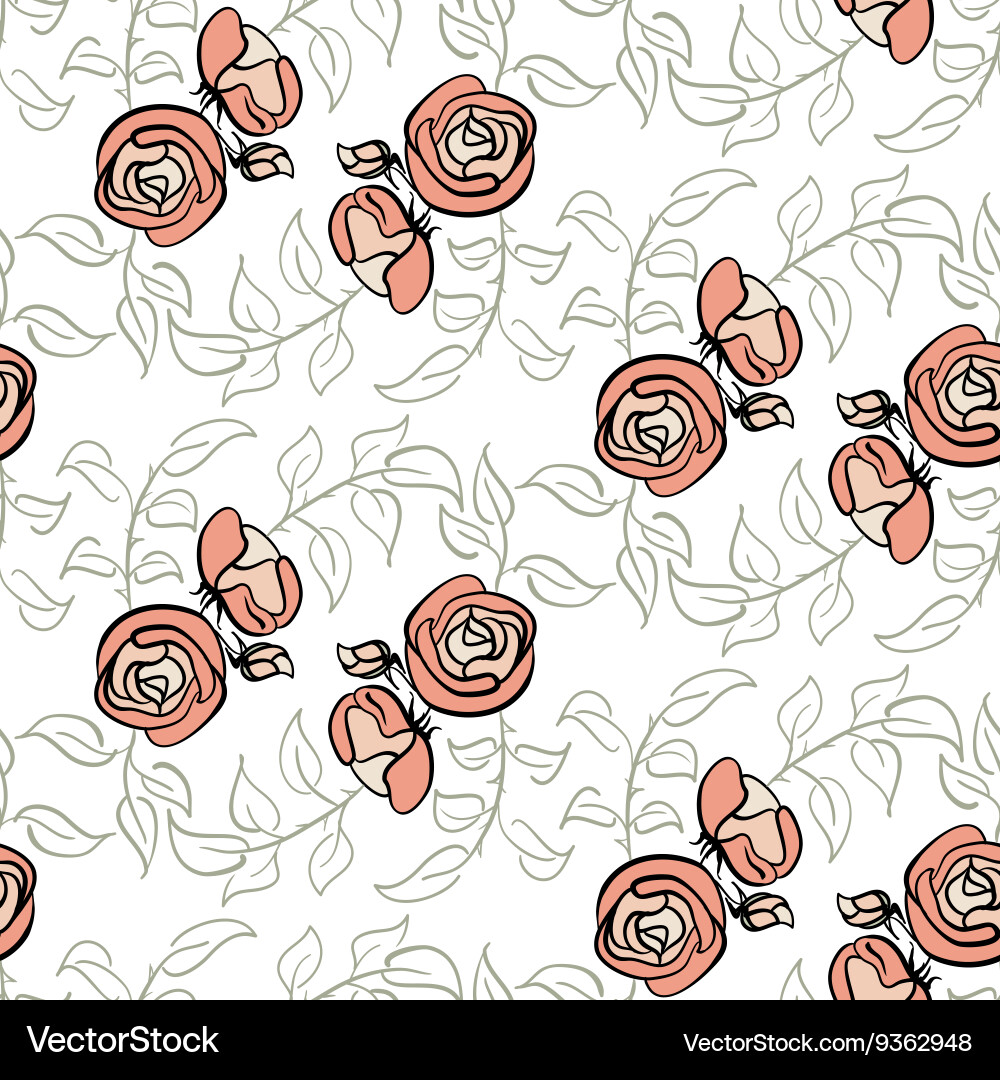 Rose seamless pattern Vector Image