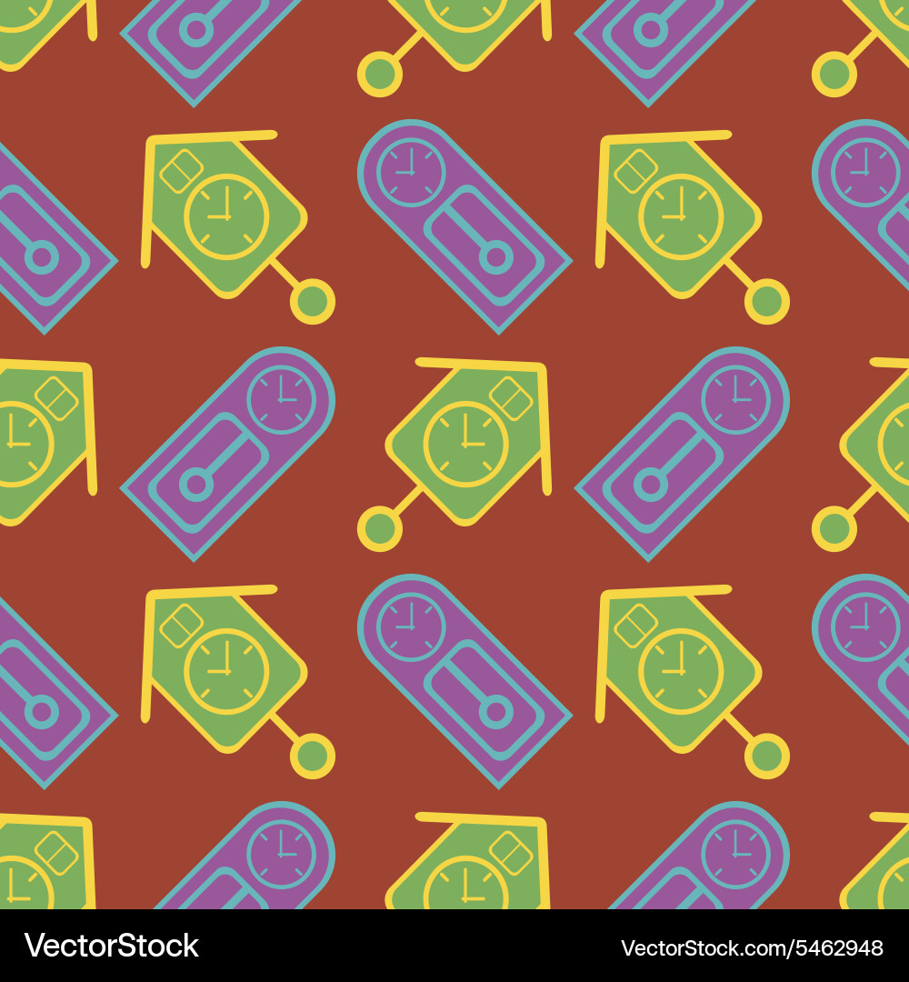 Seamless background with clock vector image