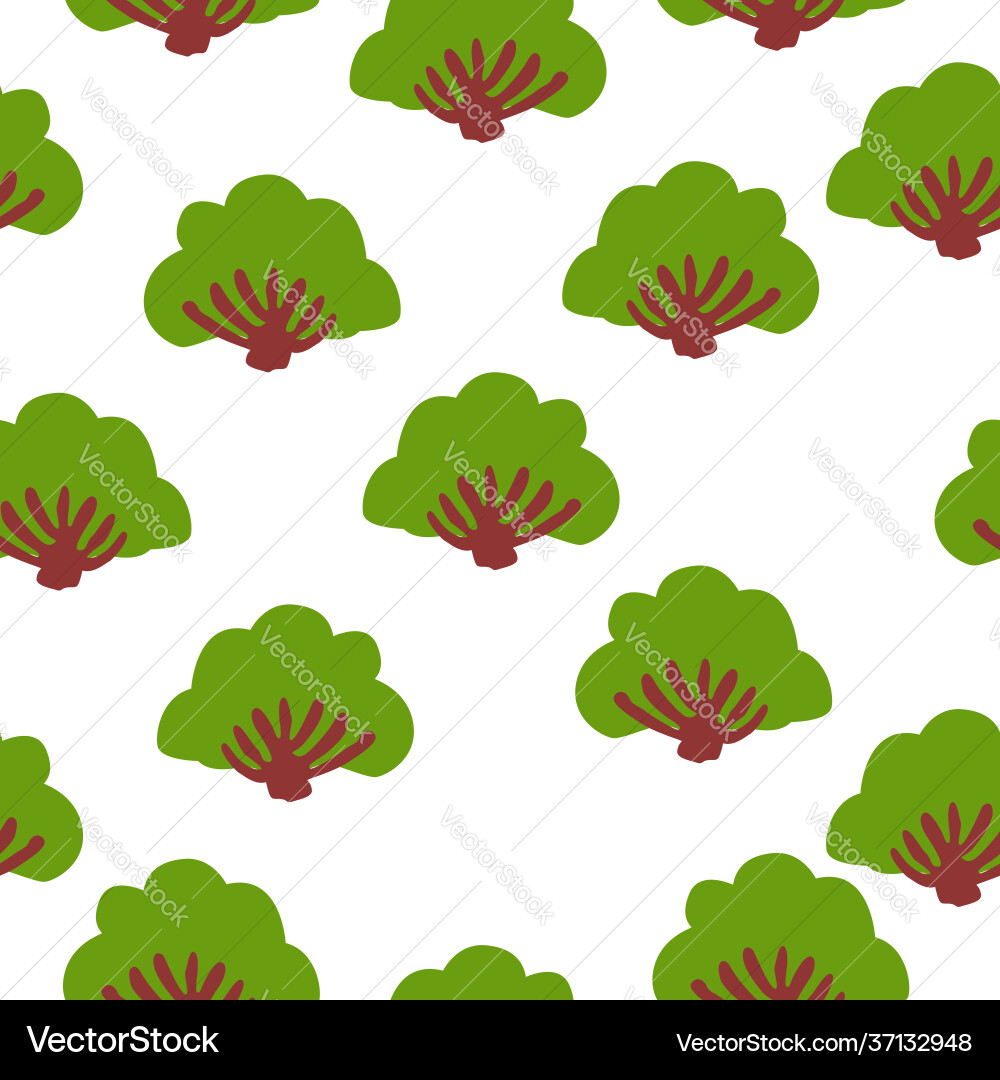 Seamless pattern with green deciduous trees Seamless pattern with green deciduous trees vector image