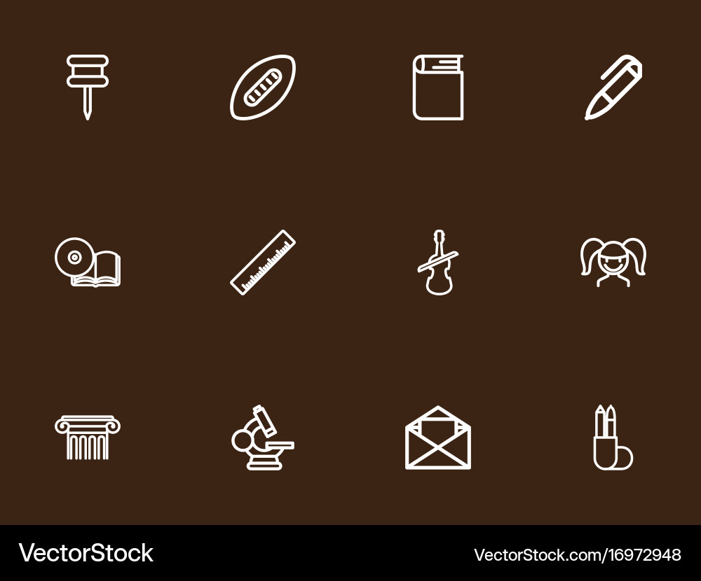 Set of 12 editable science outline icons includes Vector Image