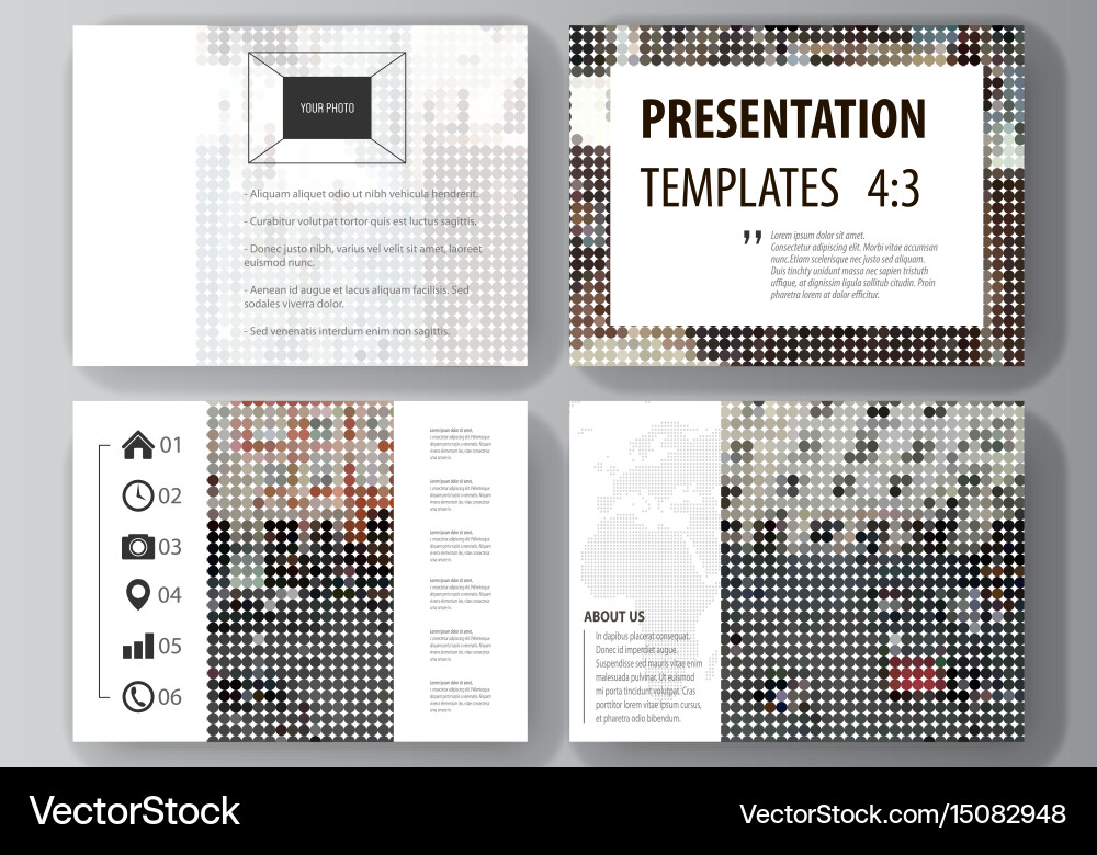 Set of business templates for presentation slides vector image