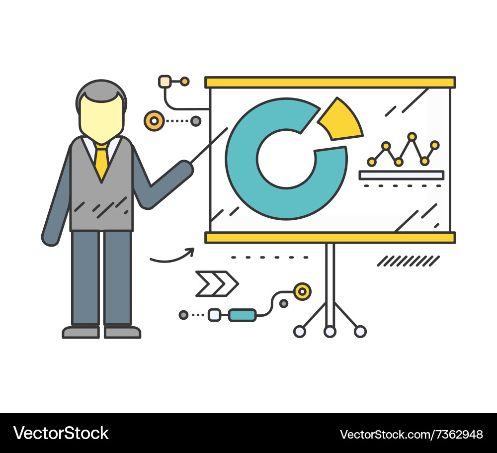 Stand with charts and parameters vector image