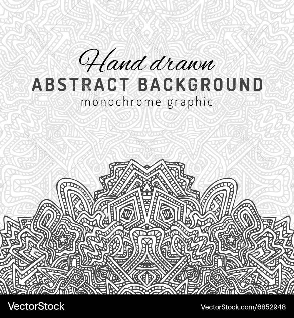 Symmetrisches Monochrom Doodle Hintergrund Vektorbild