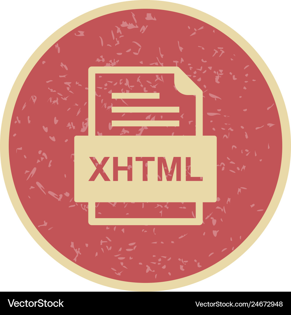 Xhtml file document icon vector image