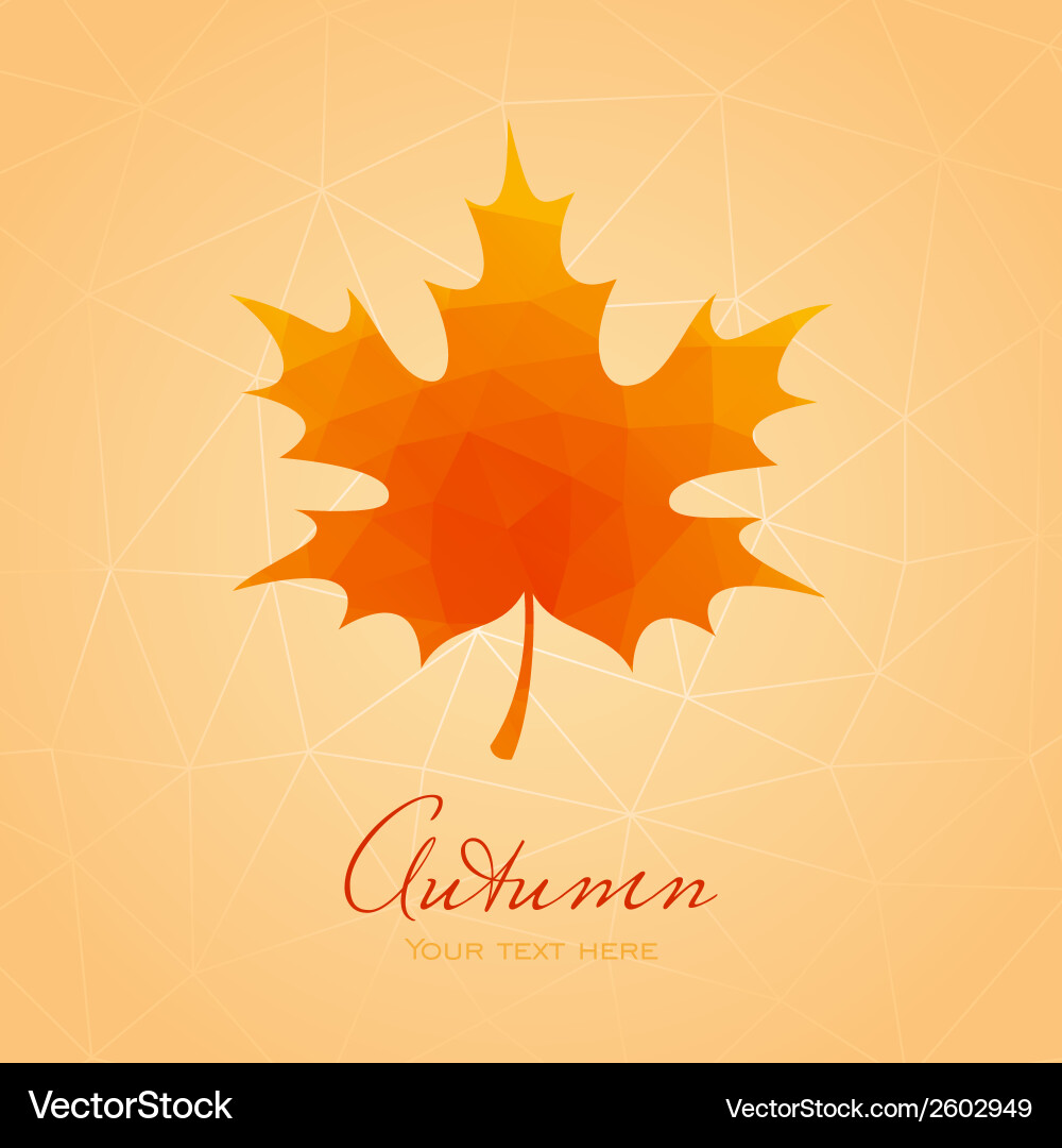Abstract background with maple leaf vector image