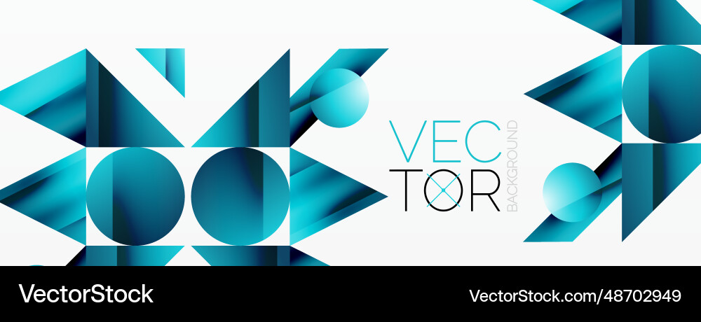 Assorted geometric shapes unite in a minimalistic Vector Image