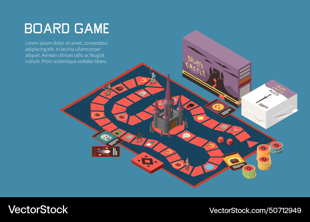 Board game isometric background Vector Image