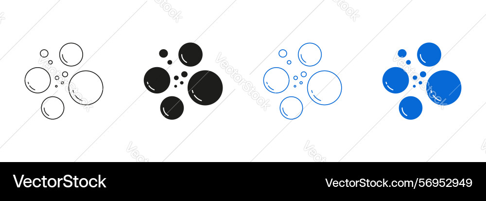 Bubble line and solid icon set bubbles in various vector image