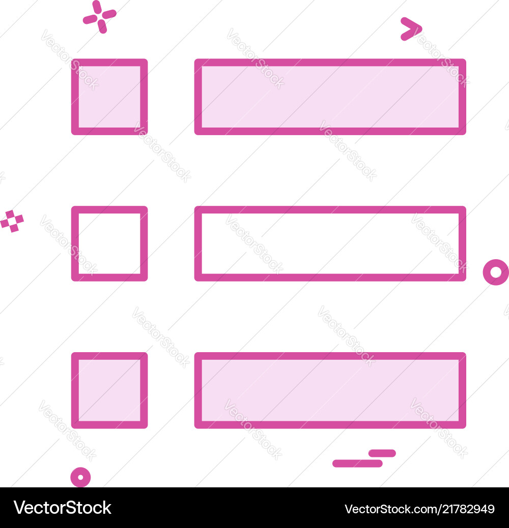 Bullet list menu options icon design Vector Image