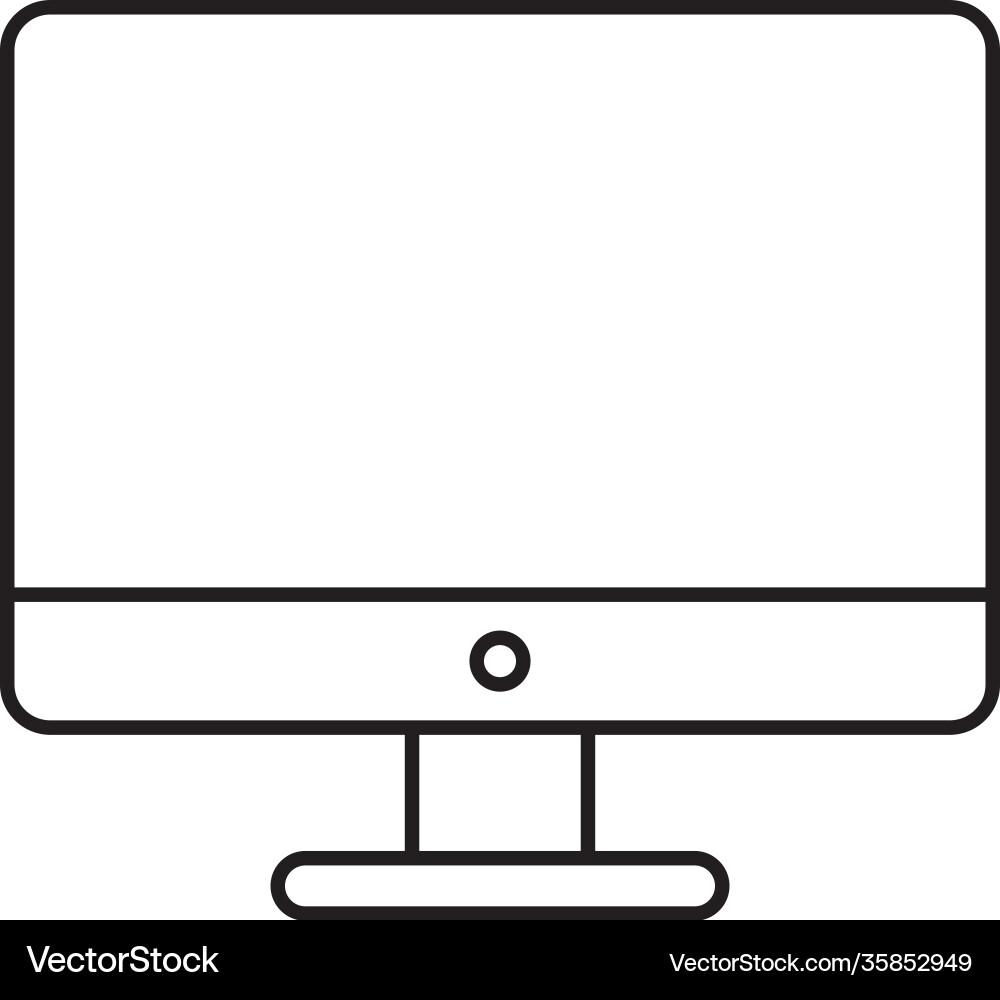 Computer monitor icon line style Vector Image