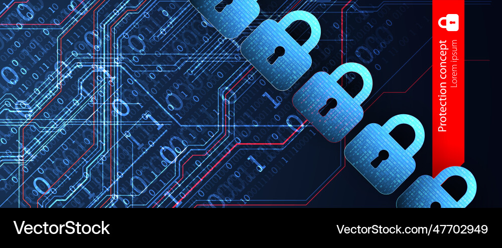 Data security cyber or information privacy Data security cyber or information privacy vector image