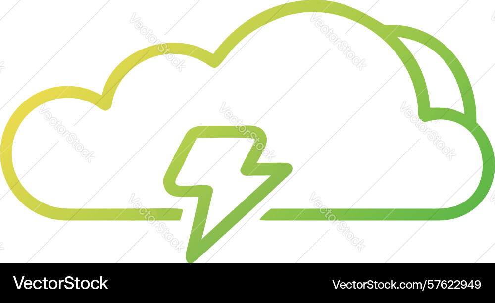 Gradient weather cloud with lightning icon design vector image