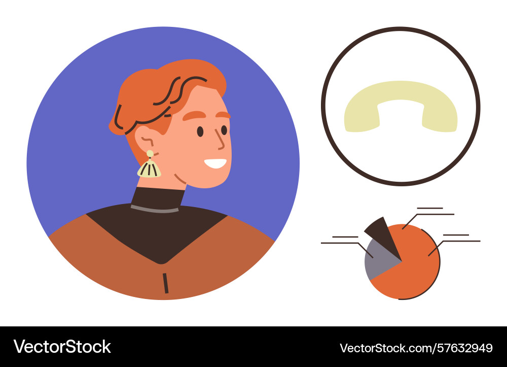 Modern portrait with statistical chart Modern portrait with statistical chart Vector Image