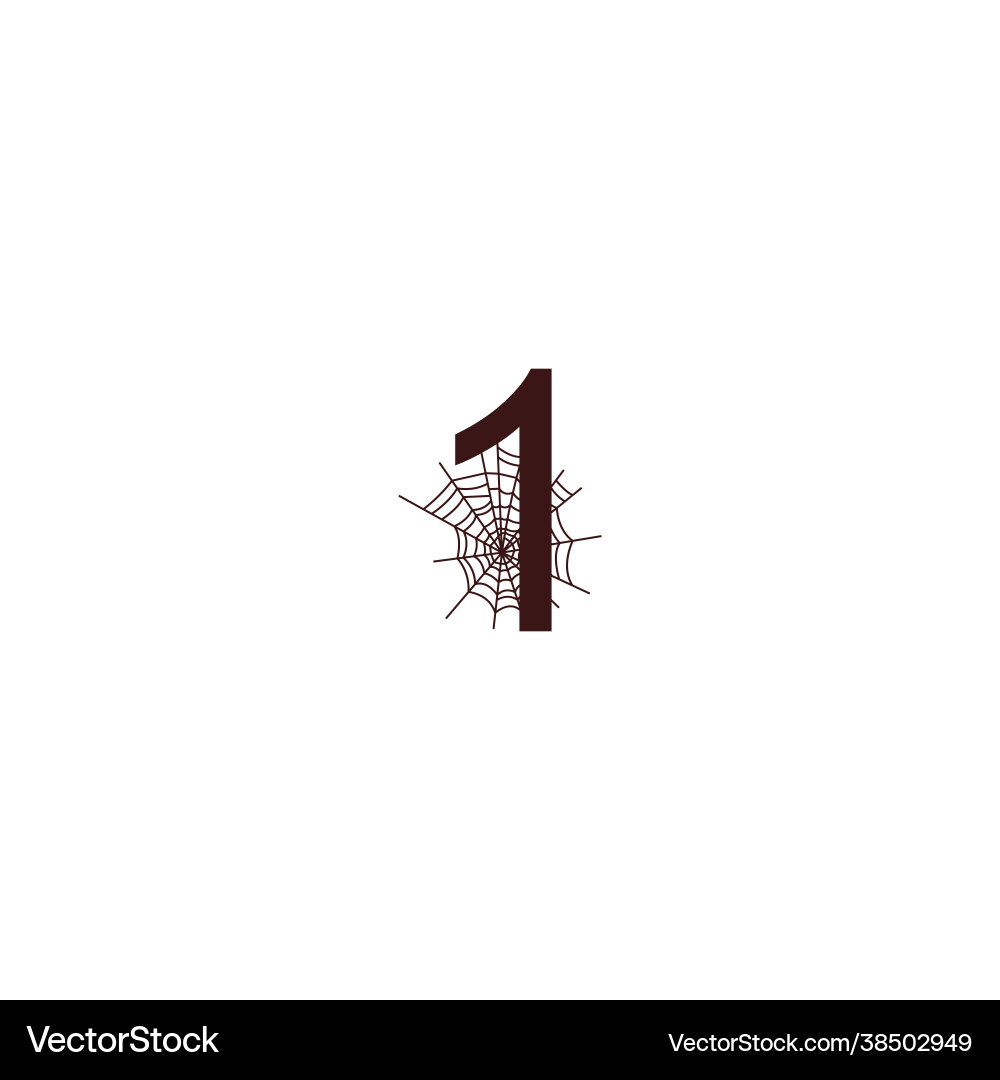 Number 1 with spider web icon design template Number 1 with spider web icon design template Vector Image