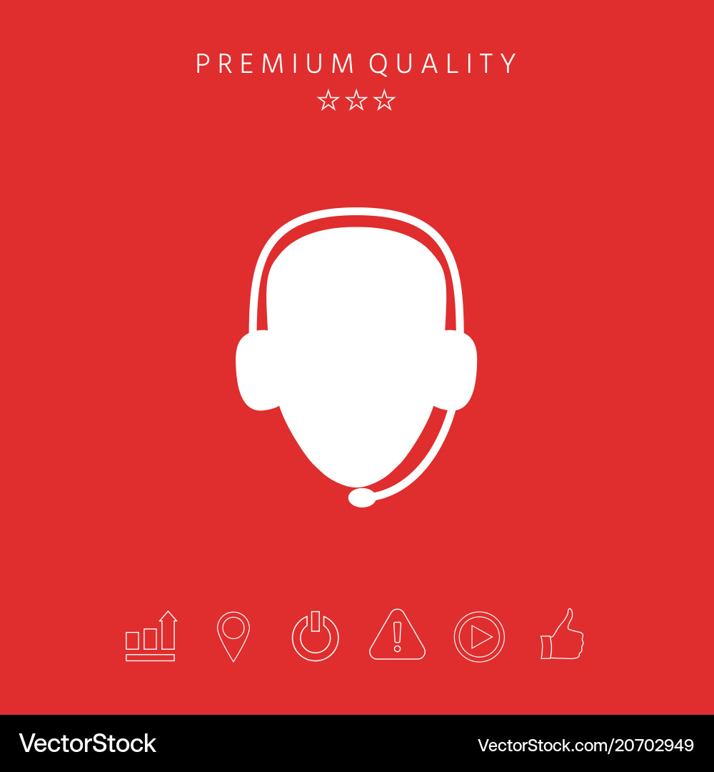Operator in headset call center icon Operator in headset call center icon vector image