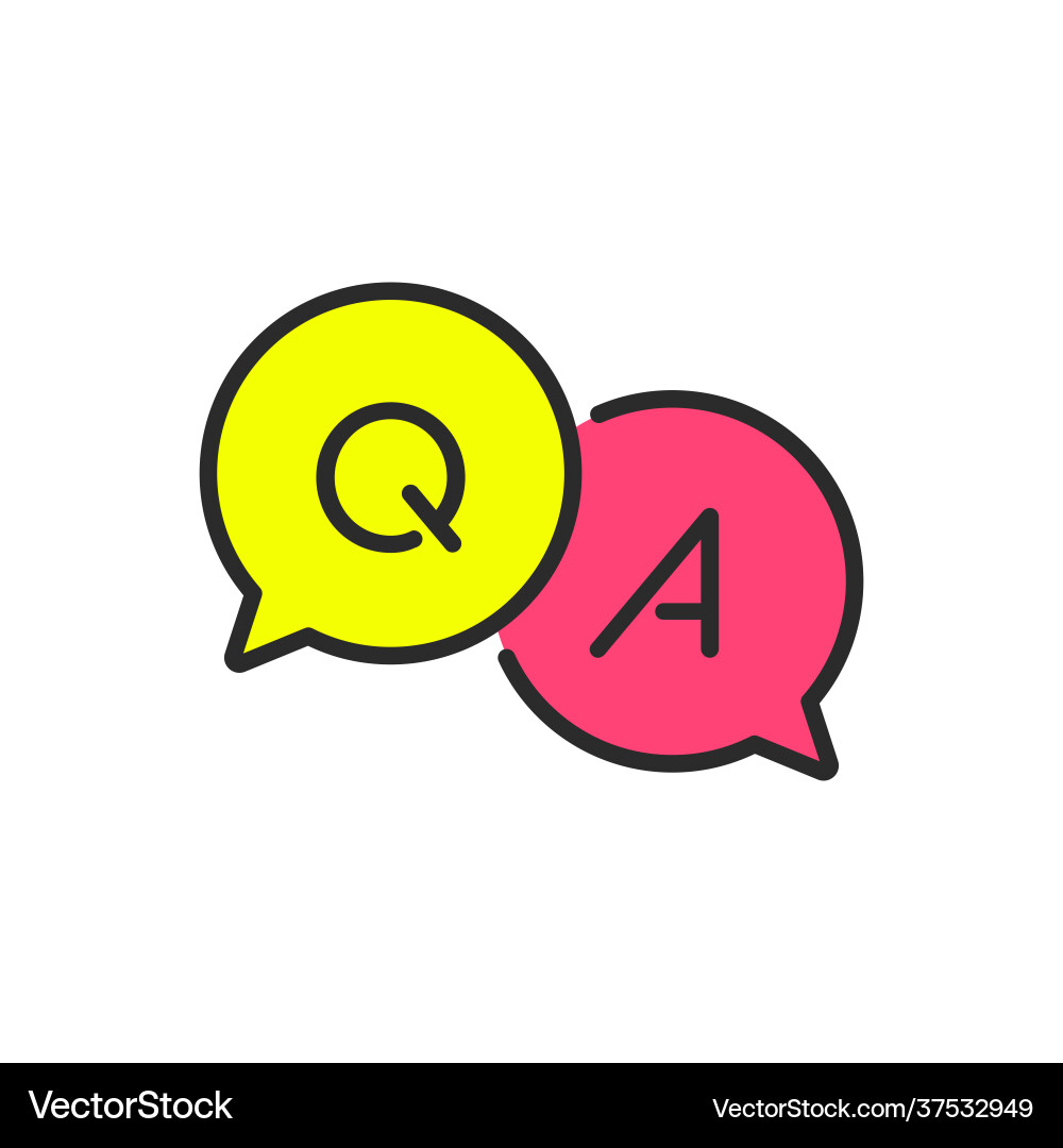 Questions and answers icon with speech bubble vector image