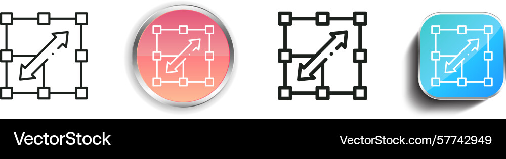 Resize icon thin linear regular and button style Resize icon thin linear regular and button style vector image