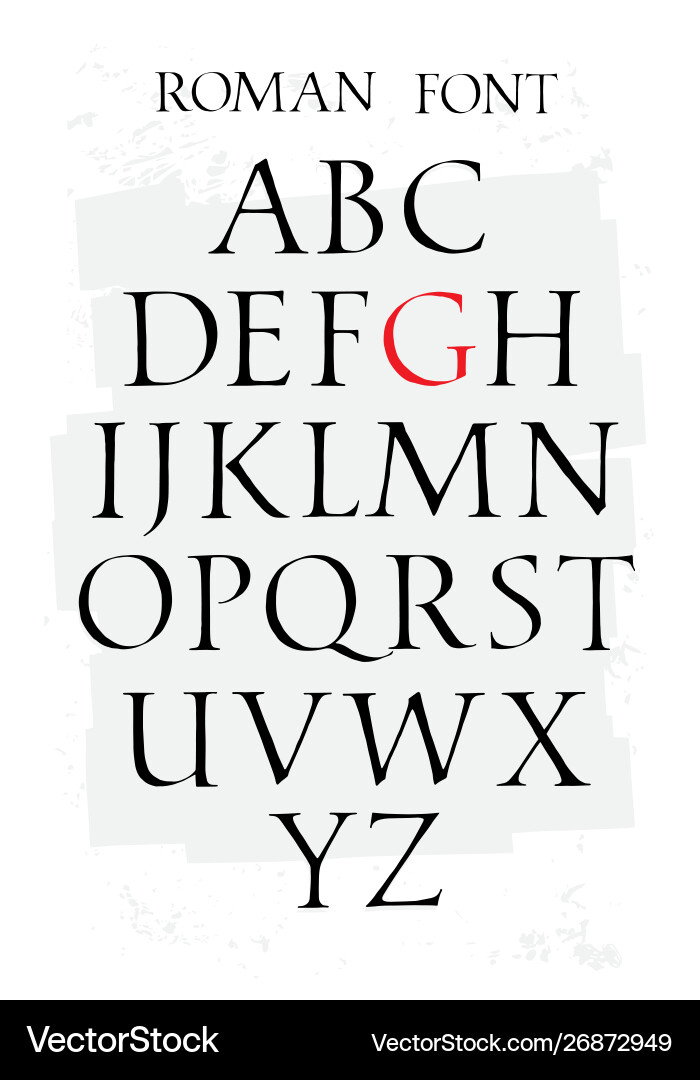 Set classic roman font capital letters uneven Set classic roman font capital letters uneven vector image