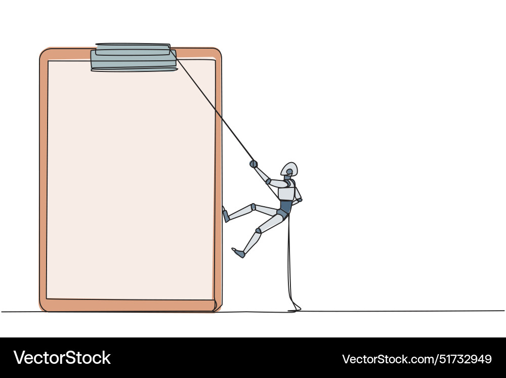 Single continuous line drawing smart robot Single continuous line drawing smart robot vector image