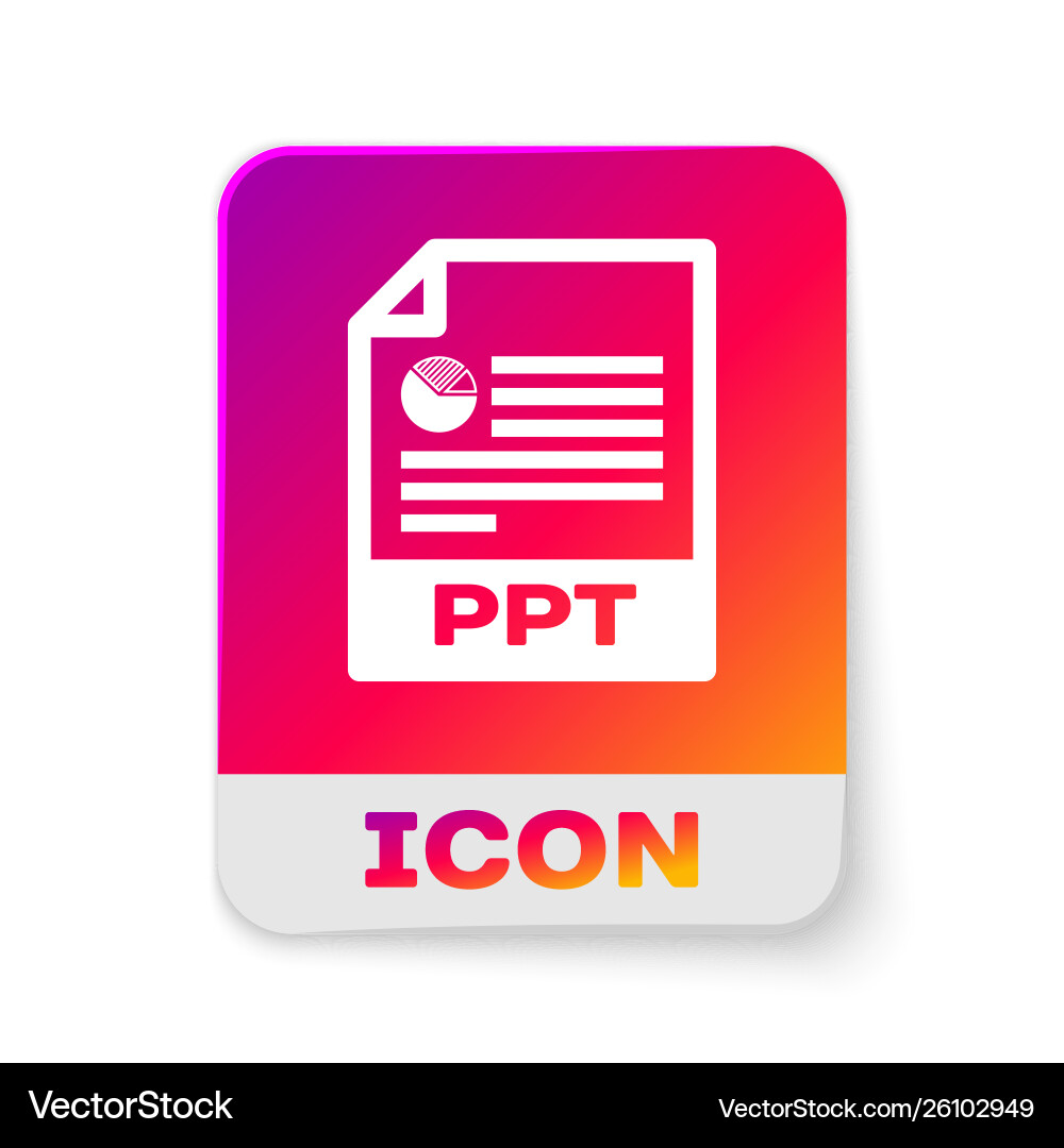 White ppt file document icon download button White ppt file document icon download button vector image