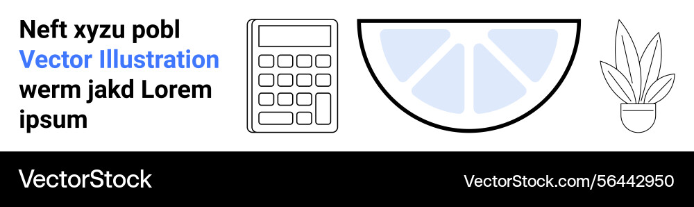 Abstract composition with calculator lemon slice Vector Image