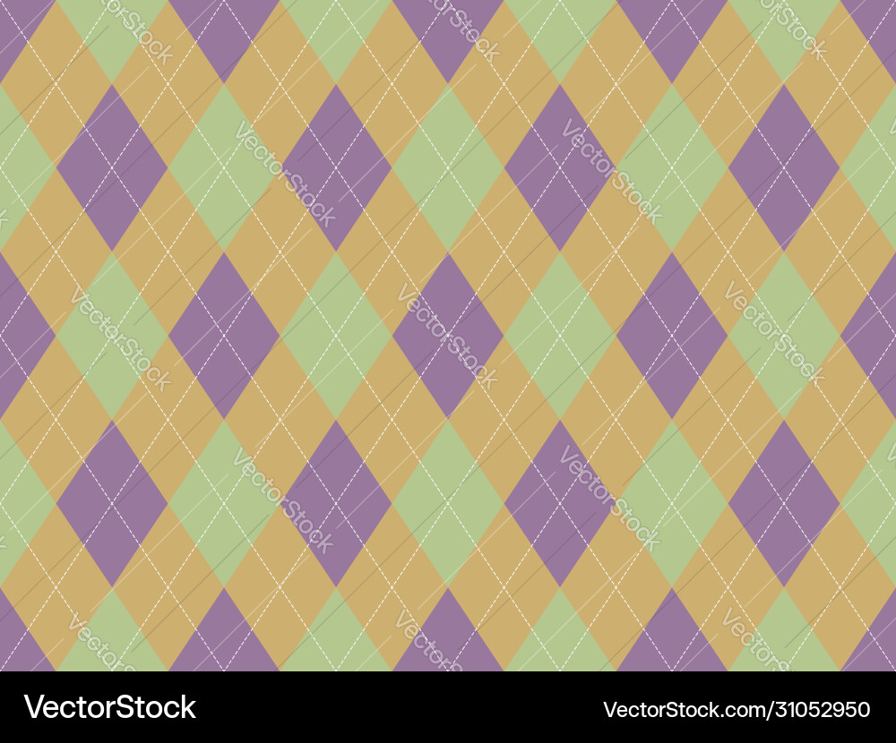 Argyle pattern seamless fabric texture background Vector Image