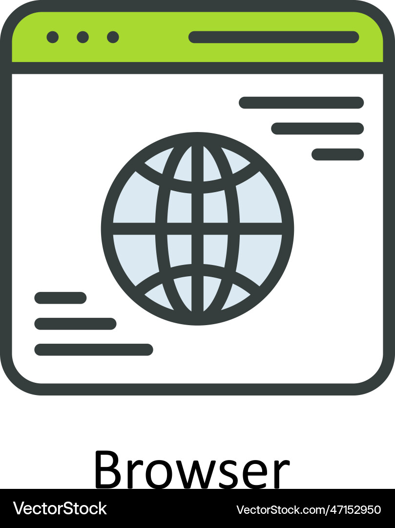 Browser fill outline icon design Vector Image
