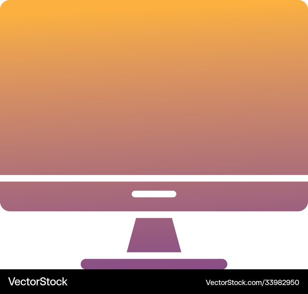 Desktop computer monitor degradient style icon Vector Image