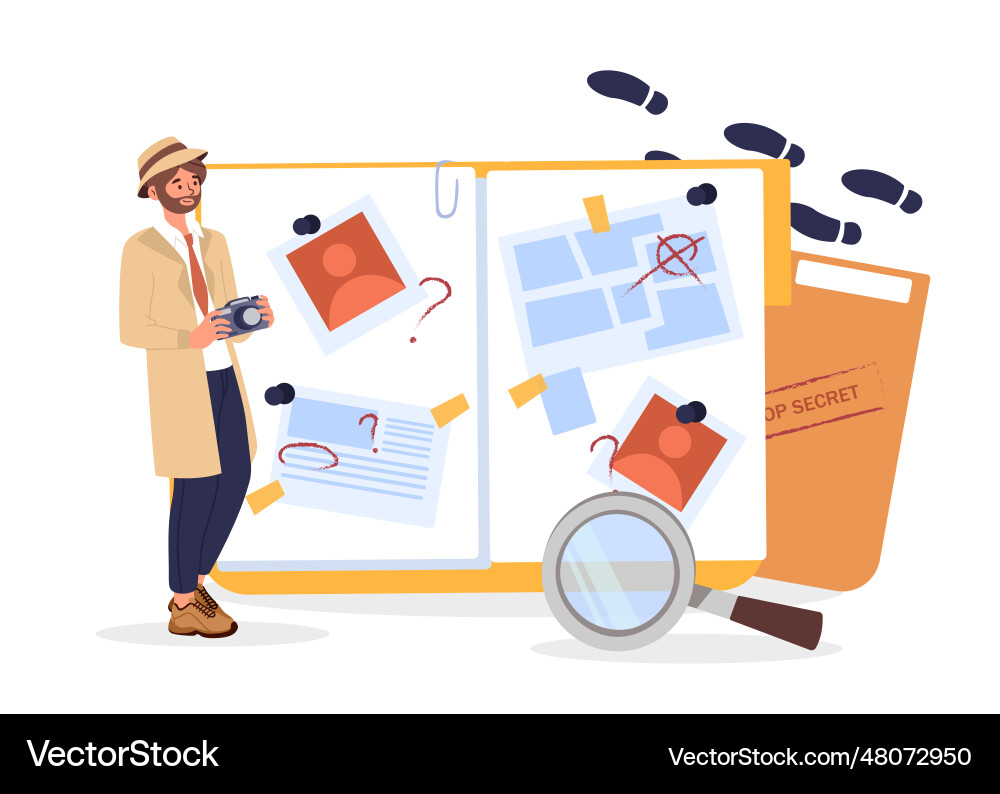 Detective and secret document concept Vector Image