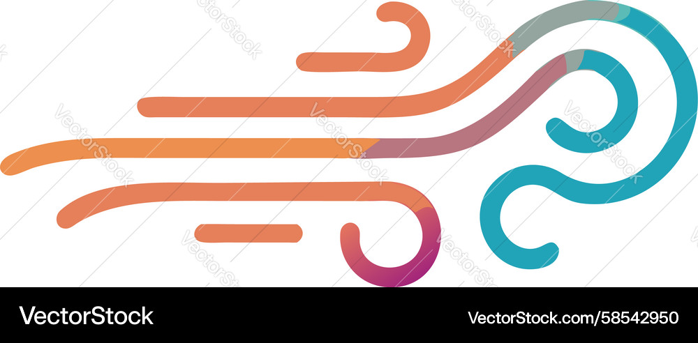Dynamic Wind Swirl - Colorful Flow Vector Image