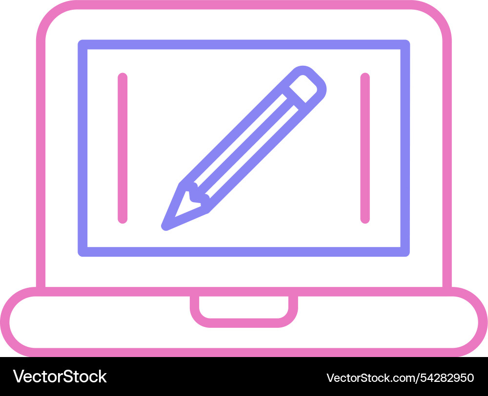 Edit line two colour icon Vector Image