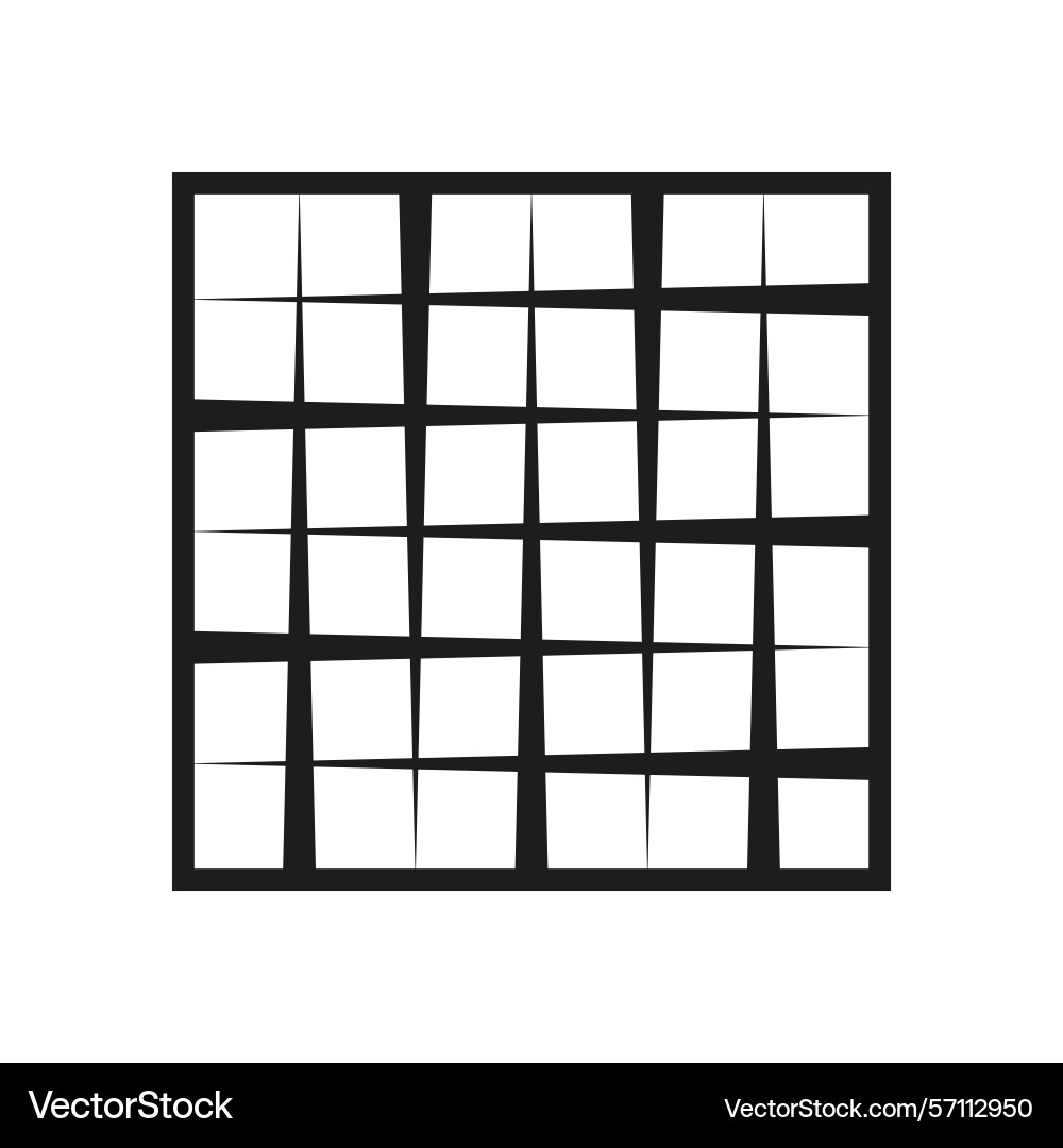 Grid square structure geometric tile frame black Vector Image