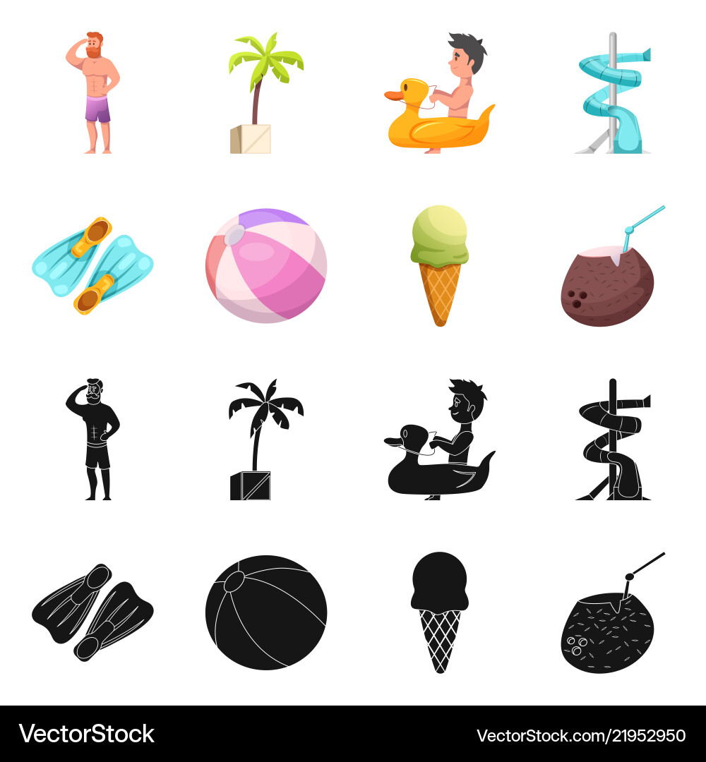 Isolated object of pool and swimming sign set Isolated object of pool and swimming sign set vector image